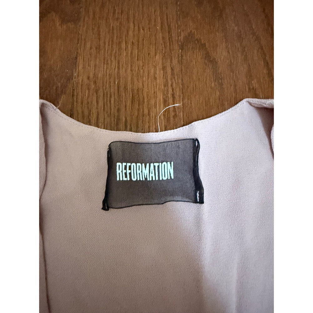 Reformation Midi Dress Blush Pink Viscose Wrap V-Neck Flutter Sleeve S - Picture 2 of 6